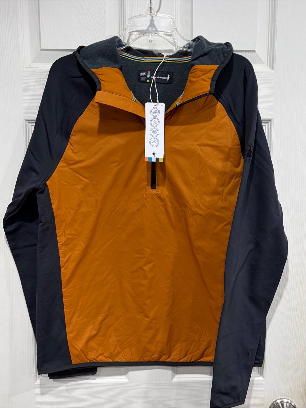 SmartWool Men's Medium SmartLoft Hoodie Insulated Half Zip Jacket Orange NWT